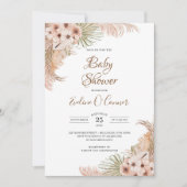 Invitation Palm séché Feuilles Pampas Baby shower en laiton B (Devant)