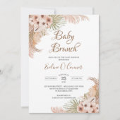 Invitation Palm Séché Pampas Grass Dusty Rose Baby Brunch (Devant)