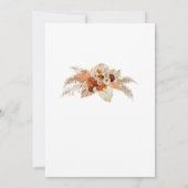 Invitation Palm séché pampas herbe brûlé orange beige Oh bébé (Dos)