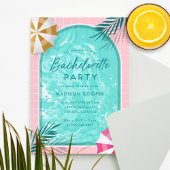 Invitation Palm Springs Bachelorette Piscine Party Rose
