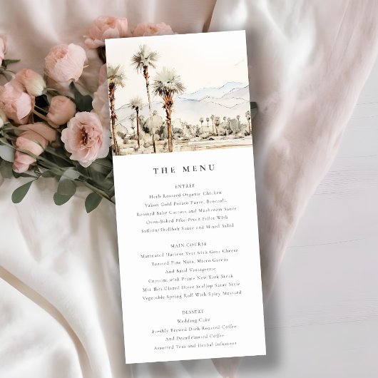 Invitation Palm Springs California Landcape Menu Mariage
