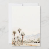 Invitation Palm Springs Californie Aquarelle Couples Douche (Dos)