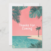 Invitation Palm Springs été fête d'anniversaire rose (Dos)