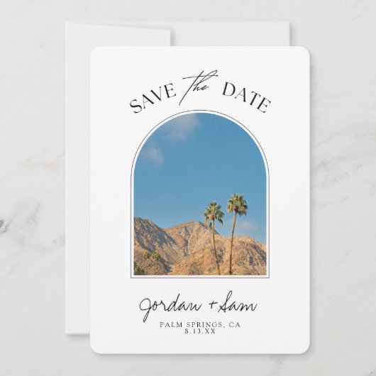 Invitation Palm Springs Palm Tree Wedding Enregistrer la date (Devant)