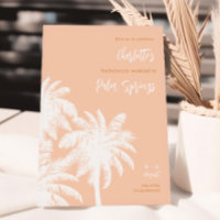 Palm Springs Peach Bachelorette Week-end Invitatio