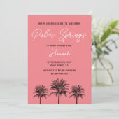 Invitation Palm Springs Tropical Palms Bachelorette Week-end (Debout devant)