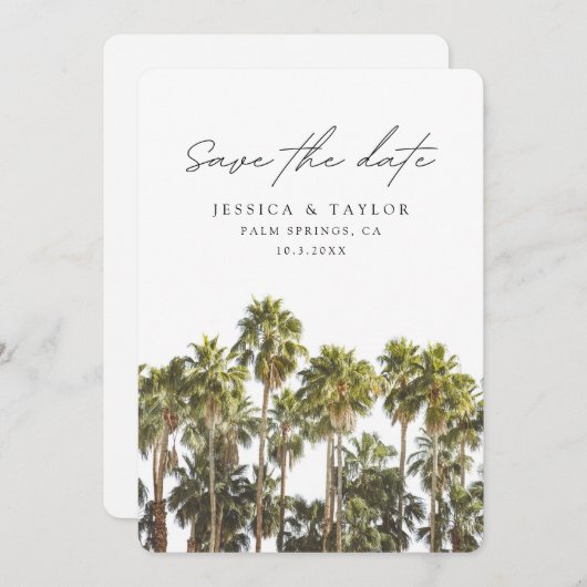 Invitation Palm Springs Wedding Enregistrer la date (Devant / Derrière)