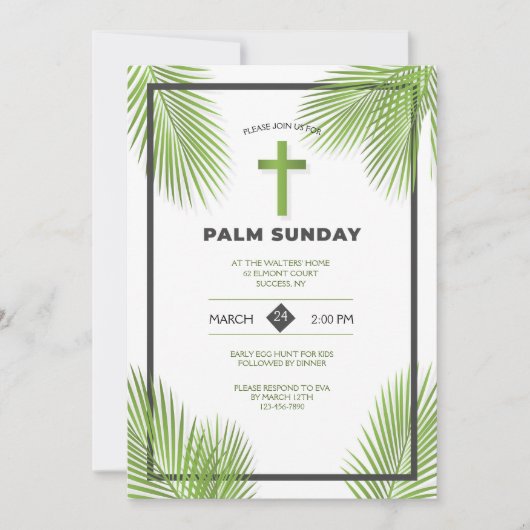 Invitation Palm Sunday Frame (Devant)