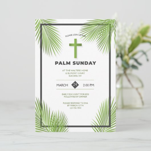 Invitation Palm Sunday Frame (Debout devant)