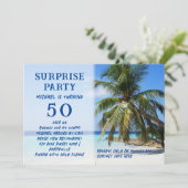 Invitation Palm Tree Adult Surprise Anniversaire (Debout devant)