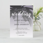 Invitation Palm Tree Ash Purple Beach Mariage (Debout devant)