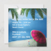 Invitation Palm Tree Beach Adult Beach Party (Dos)