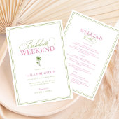 Invitation Palm Tree Beach Bachelorette Weekend Itinerary