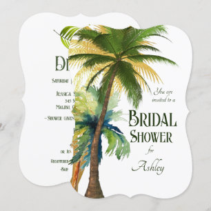 Invitation Palm Tree Beach Mariage avec douche nuptiale Invit