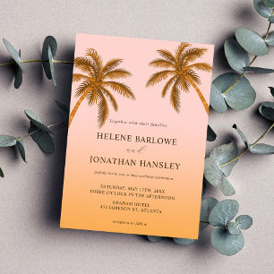 Invitation Palm Tree Beach Tropical Destination Mariage