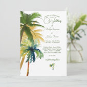 Invitation Palm Tree Beach Wedding (Debout devant)