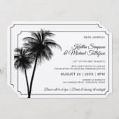 Invitation Palm Tree de destination | Noir sur Kra (Devant / Derrière)