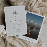 Invitation Palm Tree Destination Mariage Photo Enregistrer La<br><div class="desc">Aquarelle tropicale Palm Tree,  Mariage à la plage Photo Enregistrer la date.</div>