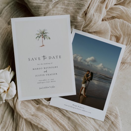 Invitation Palm Tree Destination Mariage Photo Enregistrer La