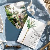 Invitation Palm Tree Destination Mariage photo simple