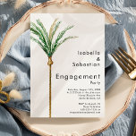 Invitation Palm Tree Destination Simple Engagement Party<br><div class="desc">Cette destination de palmiers simple fiançailles design offre des palmiers d'aquarelle tropicale sur un arrière - plan blanc éclatant qui évoque l'ambiance rêvée d'un mariage de destination. ce design rayonne de l'amour des rivages sablonneux et des palmiers balançoires, parfait pour les couples à la recherche d'une célébration vraiment inoubliable. Pour...</div>