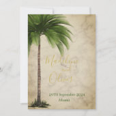 Invitation Palm Tree élégant moderne Tropical élégant Mariage (Devant)