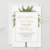 Invitation Palm Tree élégant moderne Tropical élégant Mariage (Dos)