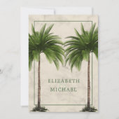Invitation Palm Tree élégant vert moderne Formal Chic Mariage (Devant)