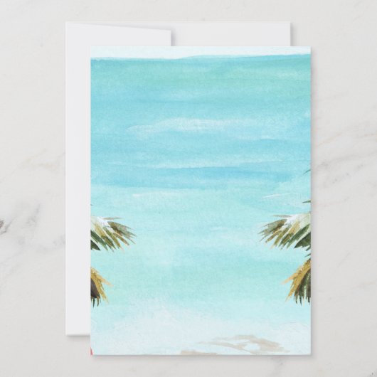 Invitation Palm Tree Flamants roses roses Tropical (Dos)