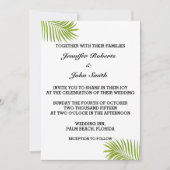 Invitation Palm Tree Foliage Vert Aquarelle Feuille Mariage (Devant)