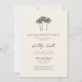 Invitation Palm Tree ivoire minimaliste Bachelorette Party (Devant)