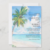 Invitation Palm Tree Minimal Island Tropical Island Beach Mar (Devant)