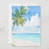 Invitation Palm Tree Minimal Island Tropical Island Beach Mar (Dos)