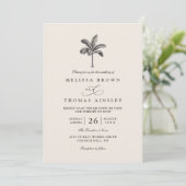 Invitation Palm Tree Minimalist Destination QR Code Wedding (Debout devant)
