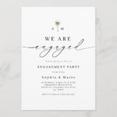 Invitation Palm Tree Monogram Photo Beach Engagement Party (Devant)