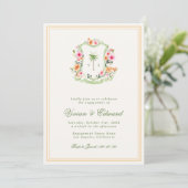 Invitation Palm Tree Monogram Tropical Beach Engagement Party (Debout devant)