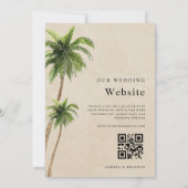 Invitation Palm Tree Plage de sable tropical Mariage tout en  (Dos)