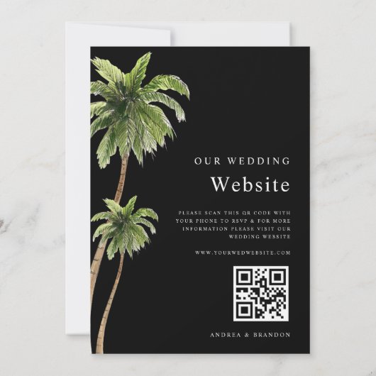 Invitation Palm Tree Plage de sable tropical Mariage tout en  (Dos)