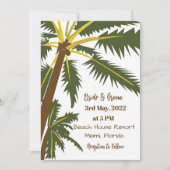 Invitation Palm Tree Plage tropicale Destination Mariage (Devant)