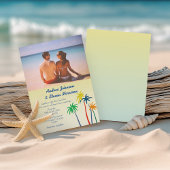 Invitation Palm Tree Retro Mariage de plage tropicale
