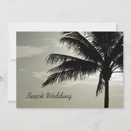 Invitation Palm Tree Silhouette Beach Mariage (Devant)