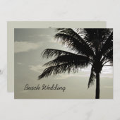 Invitation Palm Tree Silhouette Beach Mariage (Devant / Derrière)