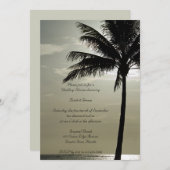 Invitation Palm Tree Silhouette Beach Mariage Douche (Devant / Derrière)