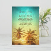 Invitation Palm Tree Sunset Hawaiian Beach Mariage à thème (Debout devant)