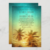 Invitation Palm Tree Sunset Hawaiian Beach Mariage à thème (Devant / Derrière)