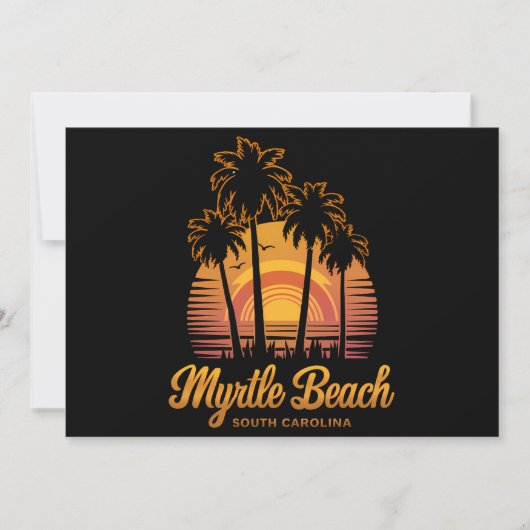 Invitation Palm Tree Sunset sud Carolina Myrtle Beach (Devant)