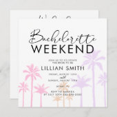 Invitation Palm Tree Tropical Bachelorette Week-end (Devant / Derrière)