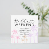 Invitation Palm Tree Tropical Bachelorette Week-end (Debout devant)