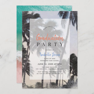 Invitation Palm Tree & Tropical Beach Graduation
