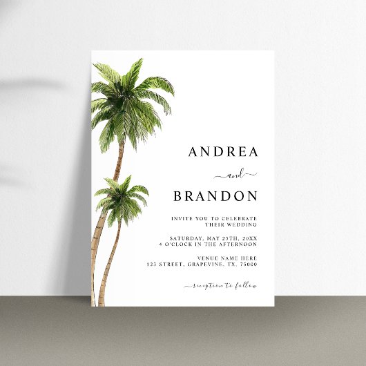 Invitation Palm Tree Tropical Destination Mariage Tout en un